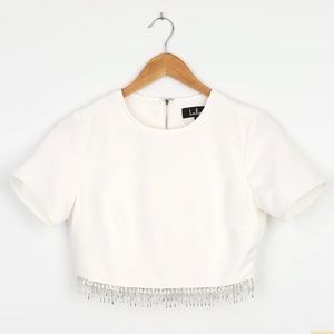 Lulus fringe crop top